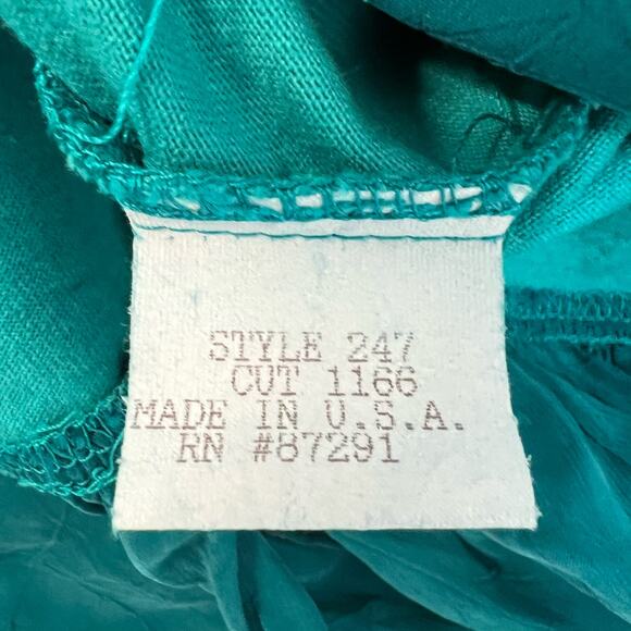 Johnny Was Embroidered T-Shirt Maxi Dress Turquoise Tribal M Boho Folk Indie - Picture 11 of 15